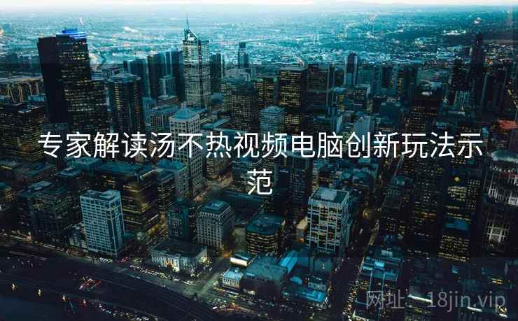 专家解读汤不热视频电脑创新玩法示范