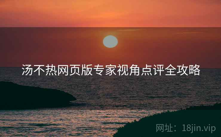 汤不热网页版专家视角点评全攻略