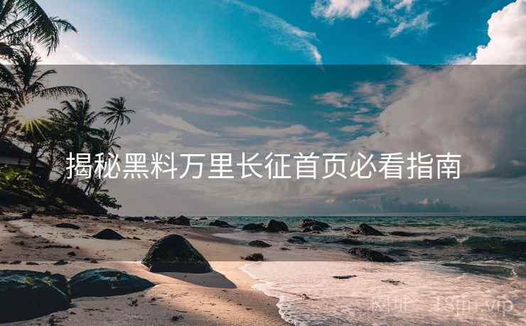 揭秘黑料万里长征首页必看指南